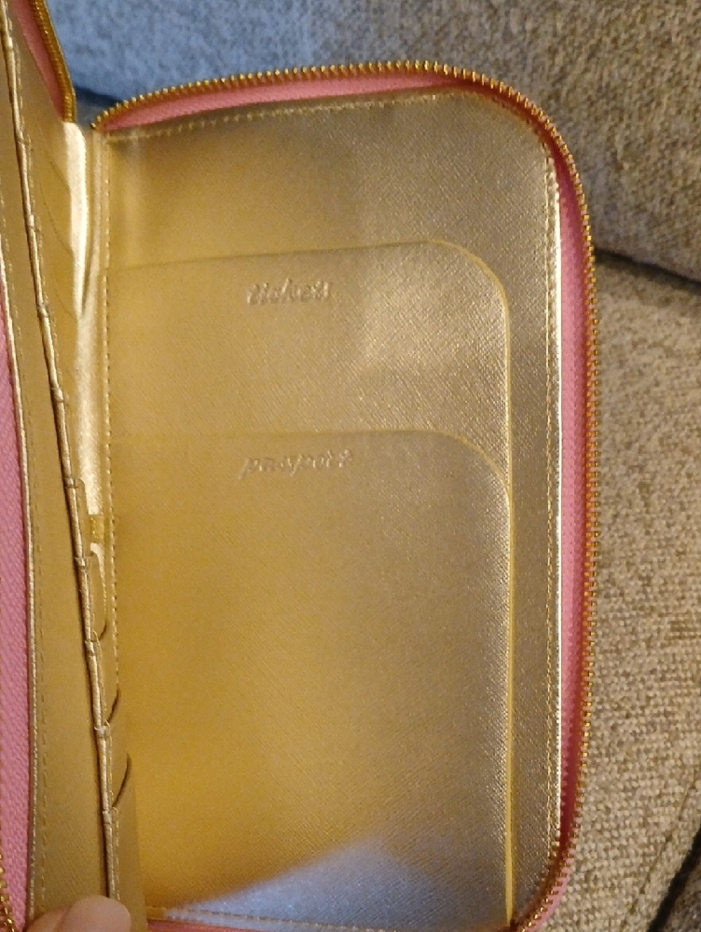 Lilly Pulitzer Turquoise Floral Travel Wristlet Wallet with Pink Trim - Picture 4 of 7